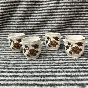 Estee Lauder Ice Palace 4 pc Tea Cups 22 Karat Gold Trim Vintage made in Japan